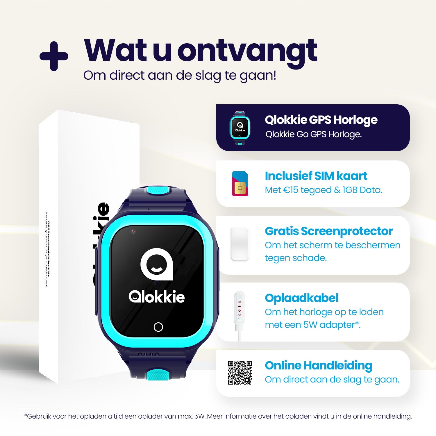 Qlokkie GPS-Uhr für Kinder – Kiddo GO – Blau