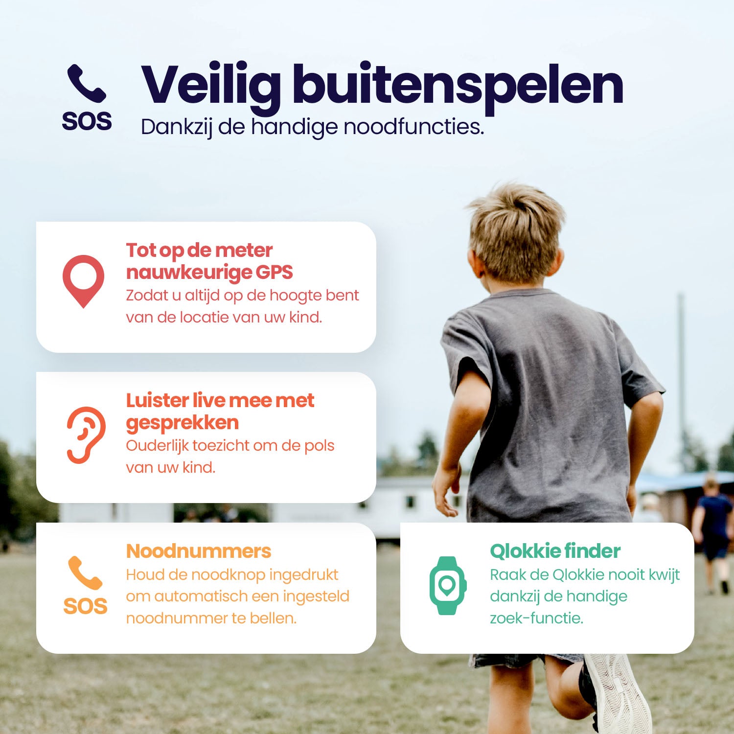 Qlokkie GPS Horloge Kind - Kiddo GO - Roze