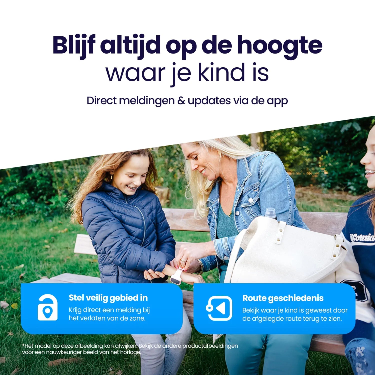 Qlokkie GPS Horloge Kind - Kiddo Lite - Zwart