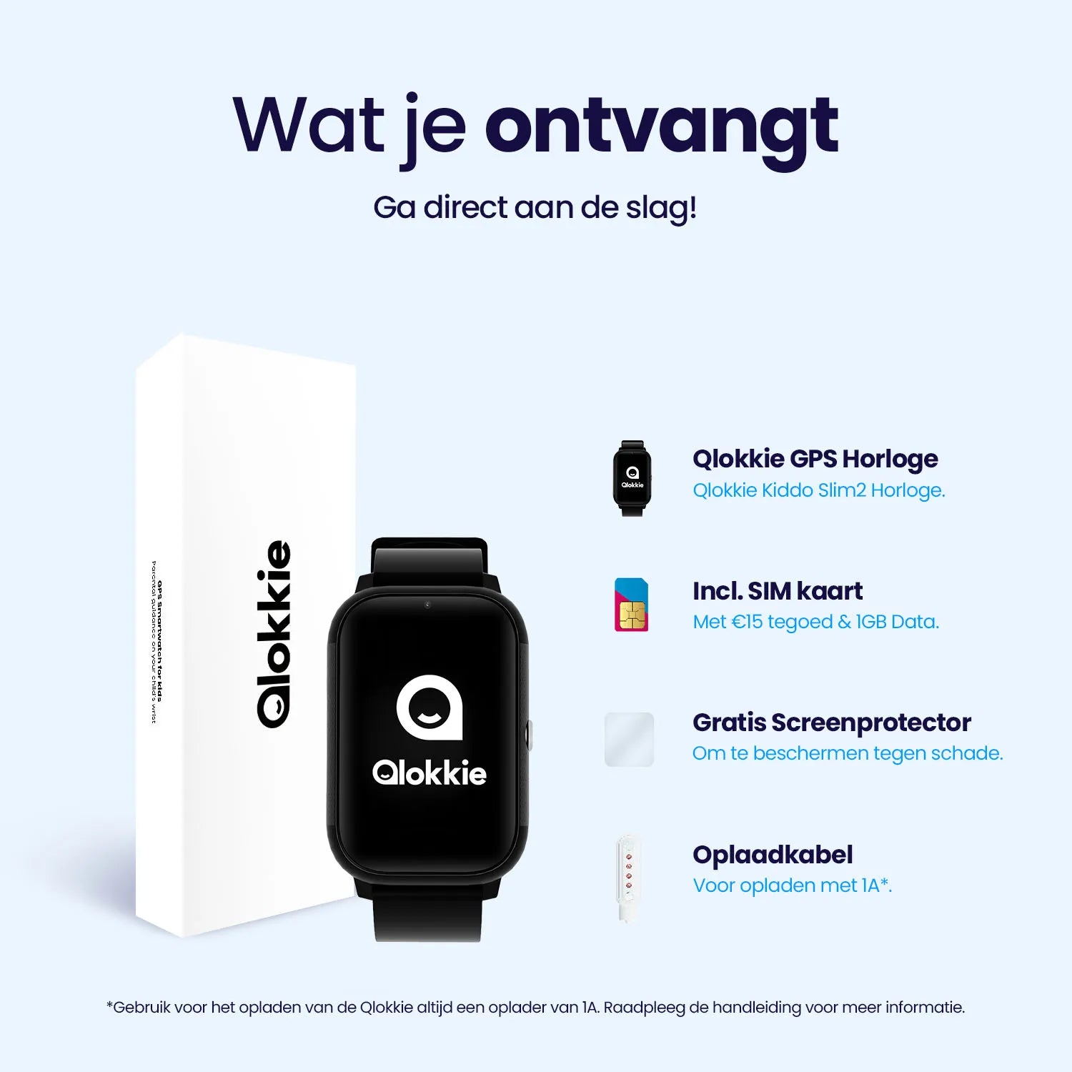 Qlokkie GPS Watch Child - Kiddo Slim Pro - Black