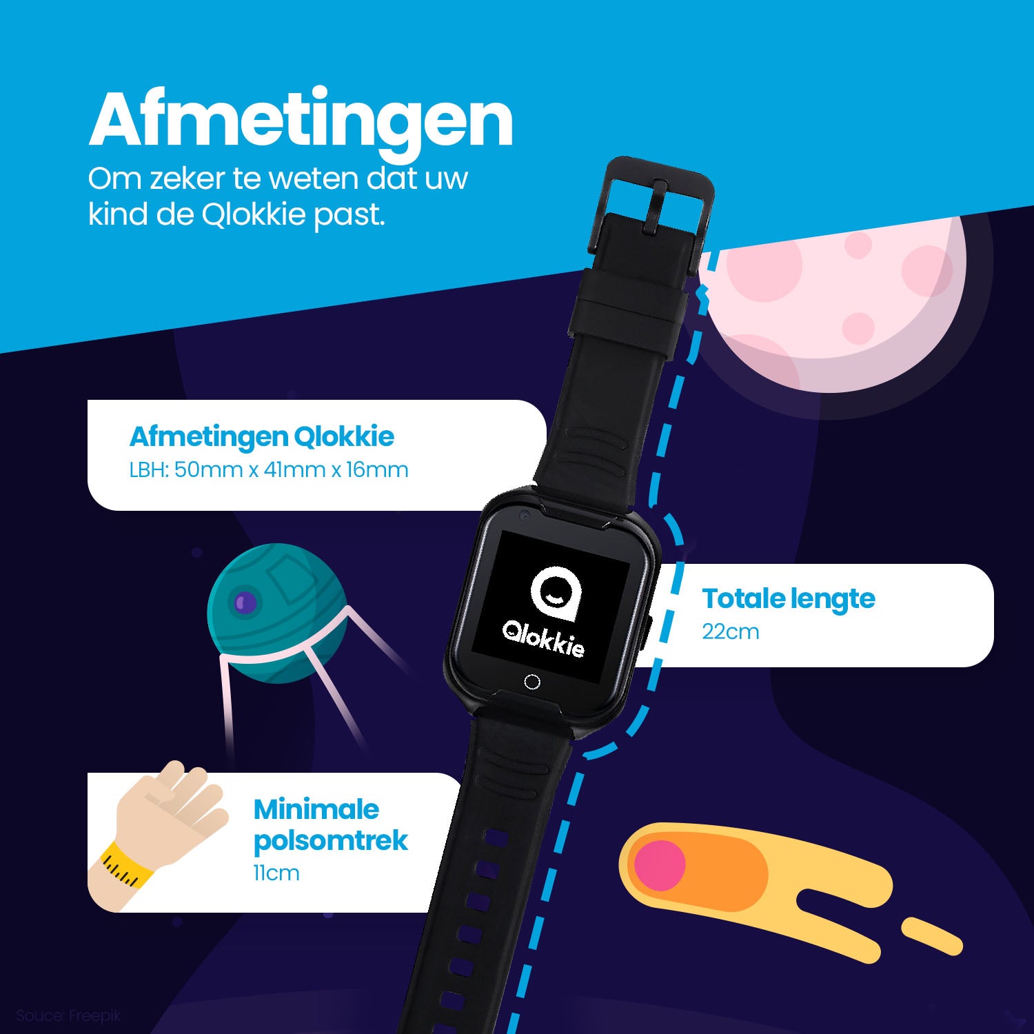 Qlokkie GPS-Uhr für Kinder – Kiddo 11 – Rosa