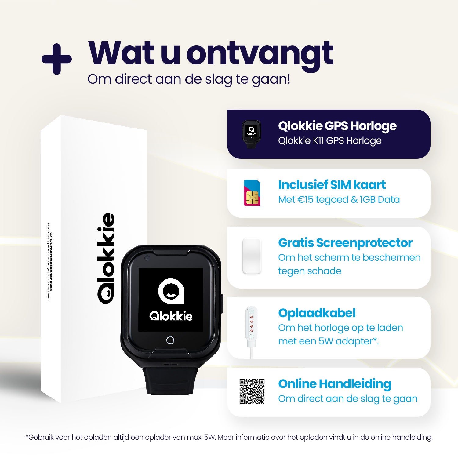 Qlokkie GPS Watch Child - Kiddo 11 - Black