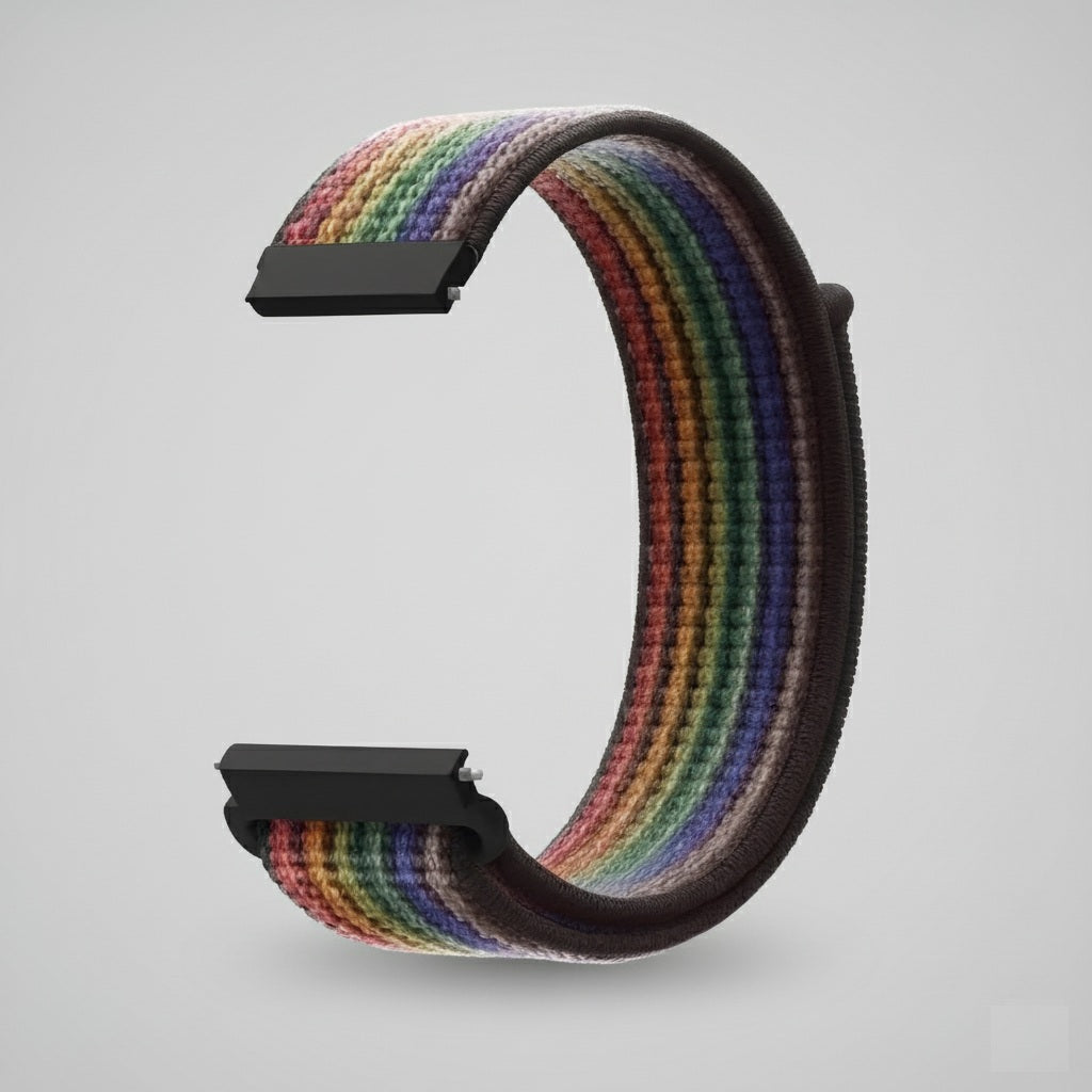 Uhrenarmband mit Klettverschluss – 20 mm – Regenbogen 2