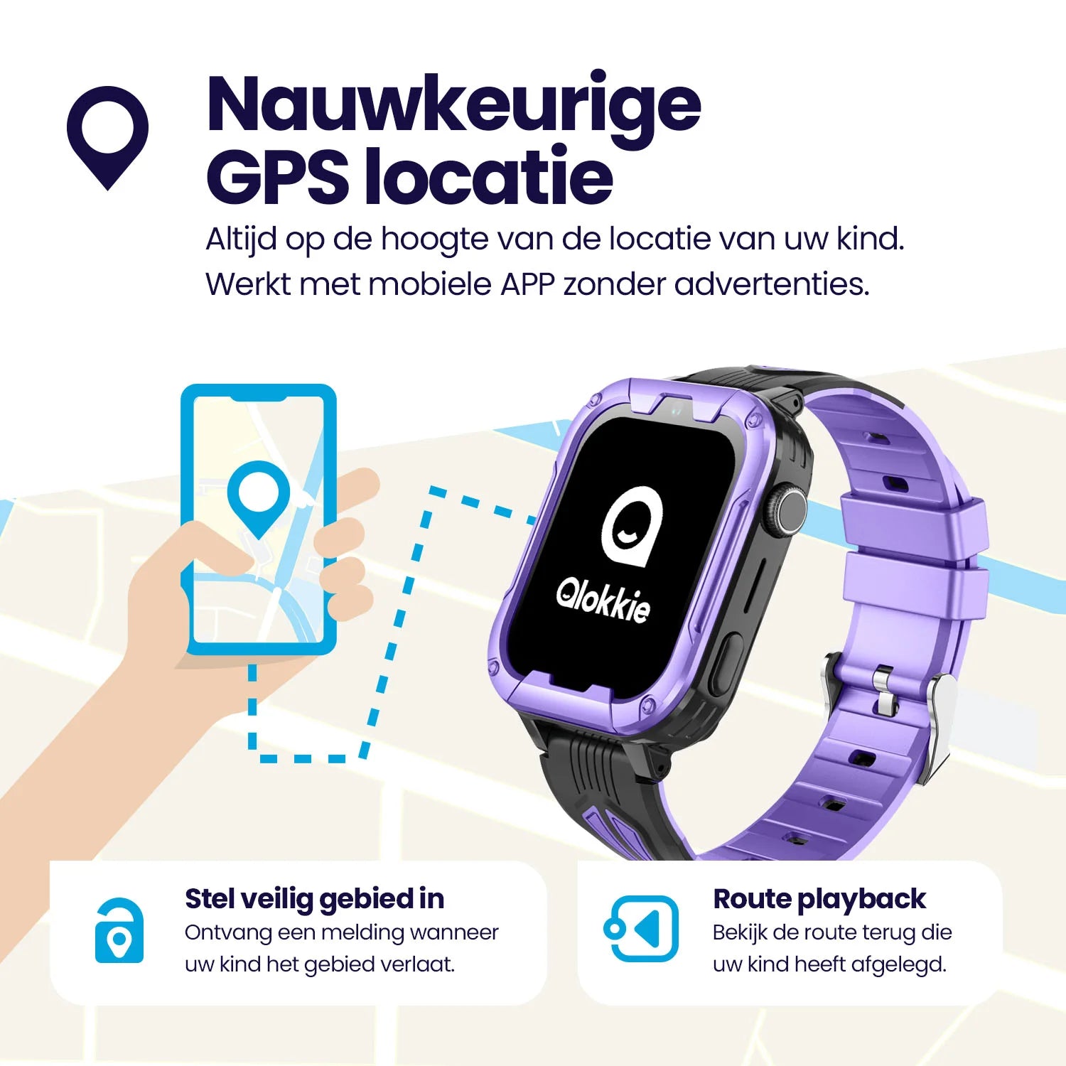 Qlokkie GPS Watch - Kiddo Play - Whatsapp - Blue