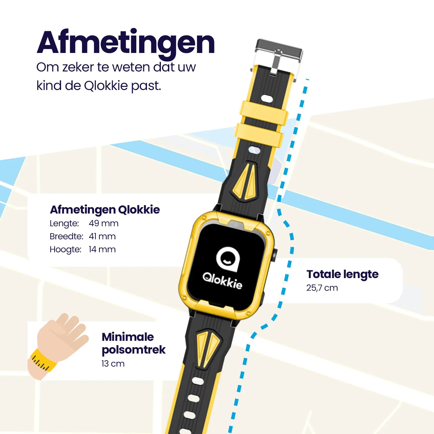 Qlokkie GPS-Uhr für Kinder – Kiddo Play – WhatsApp – Gelb