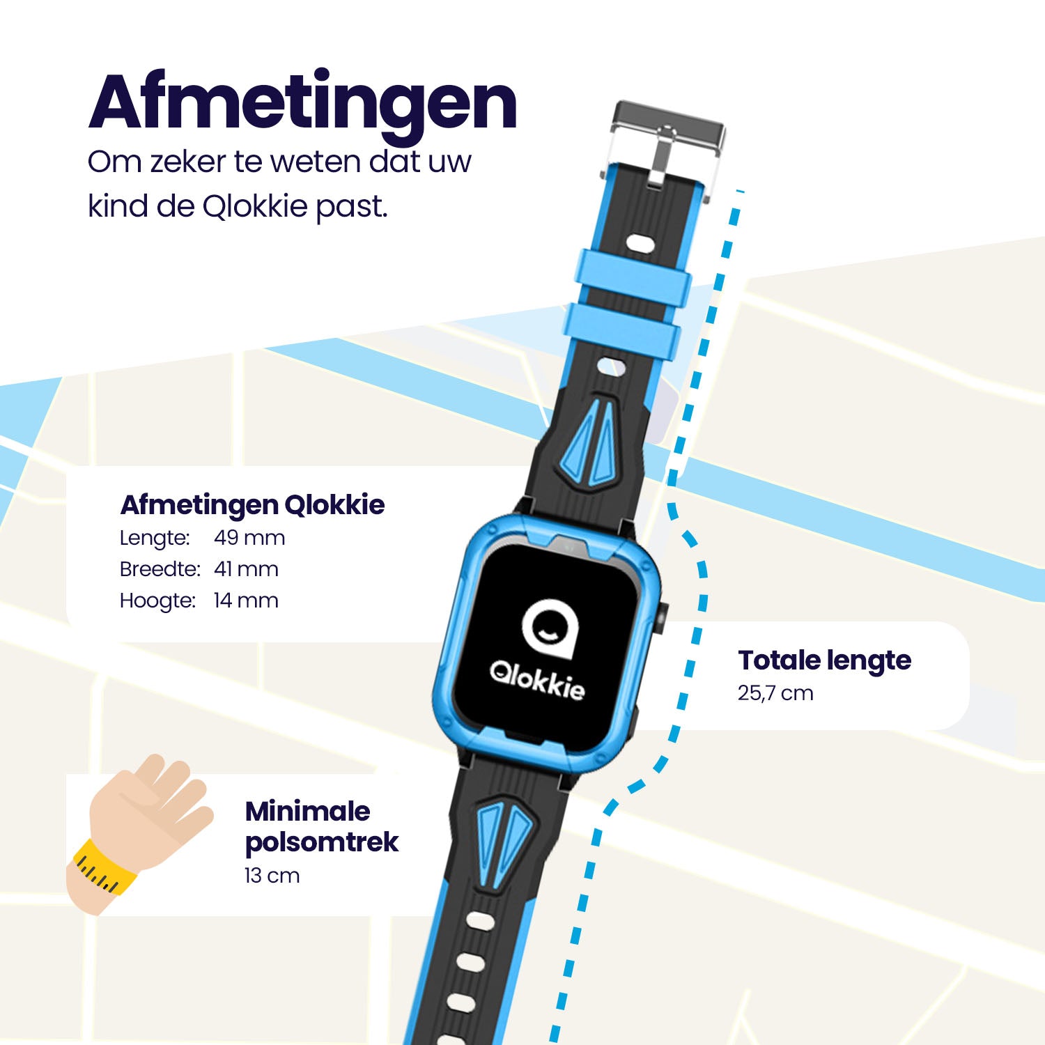 Qlokkie GPS-Uhr für Kinder – Kiddo Play – WhatsApp – Schwarz 