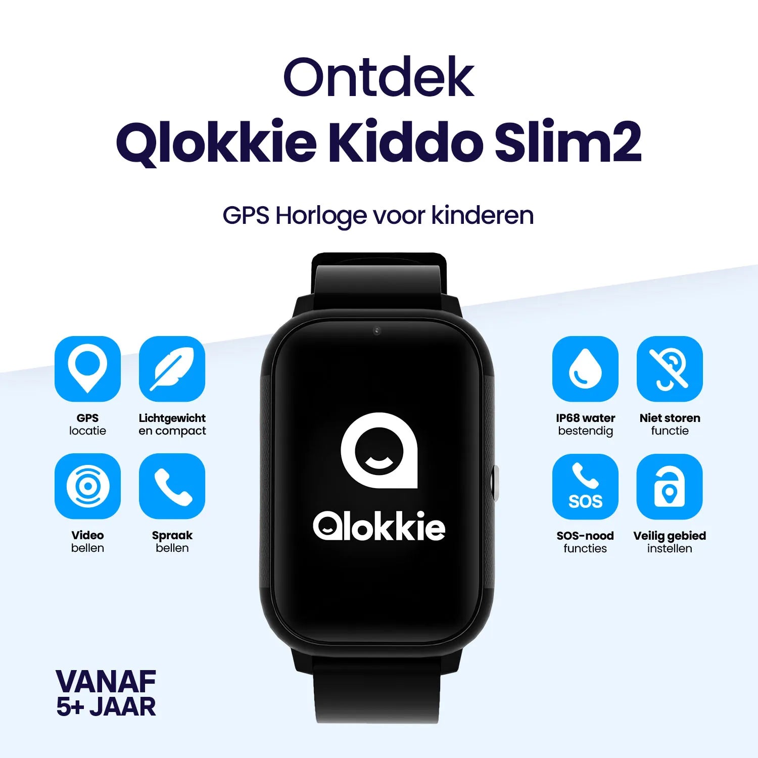 Qlokkie GPS Watch Child - Kiddo Slim Pro - Black