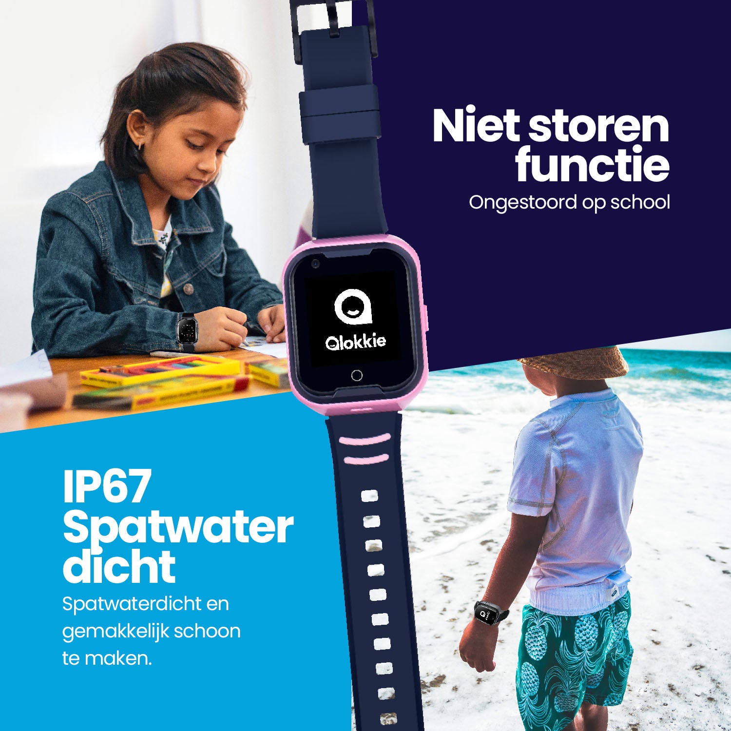 Qlokkie GPS-Uhr für Kinder – Kiddo 11 – Blau 