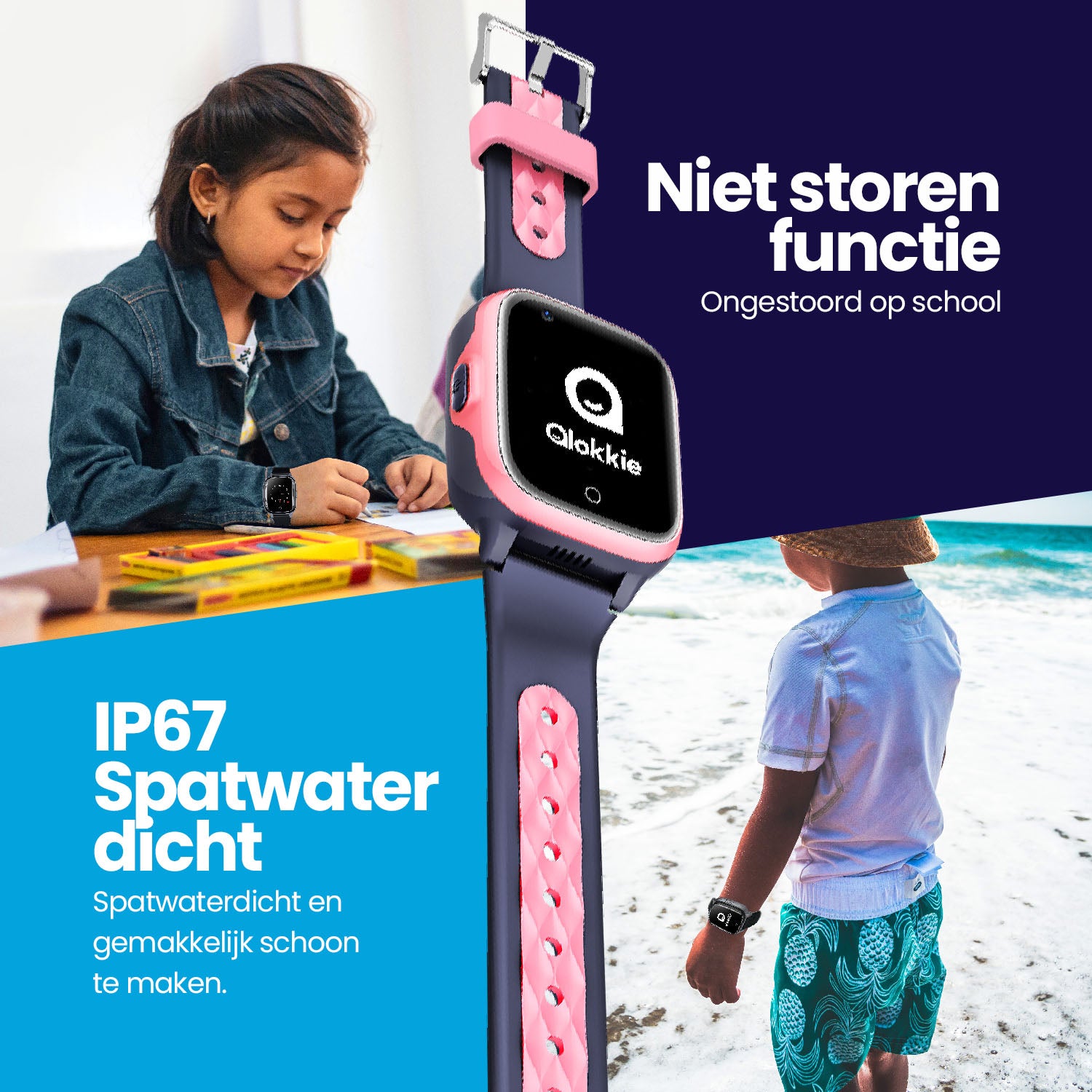 Qlokkie GPS-Uhr für Kinder – Kiddo 15 – Rosa