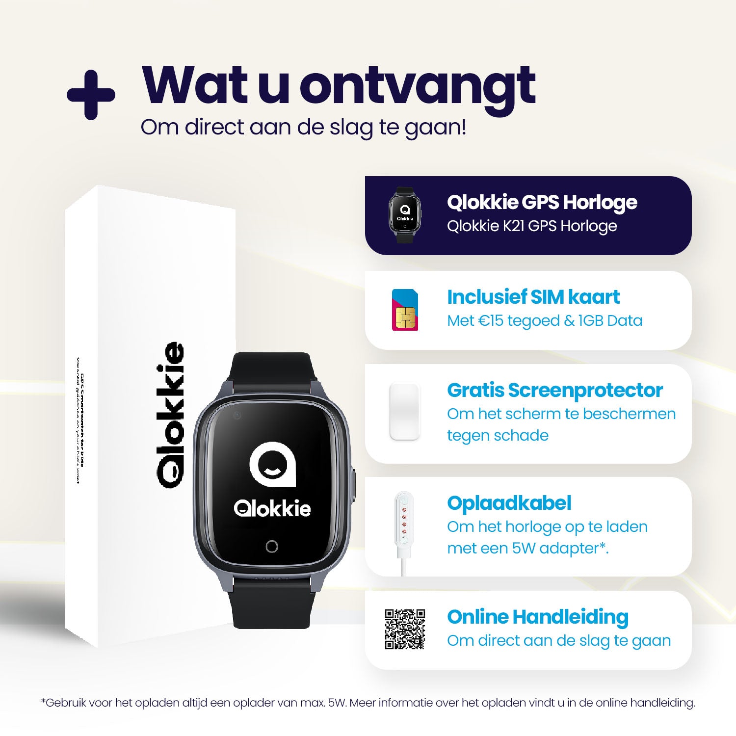 Qlokkie GPS-Uhr für Kinder – Kiddo 21 – Schwarz 